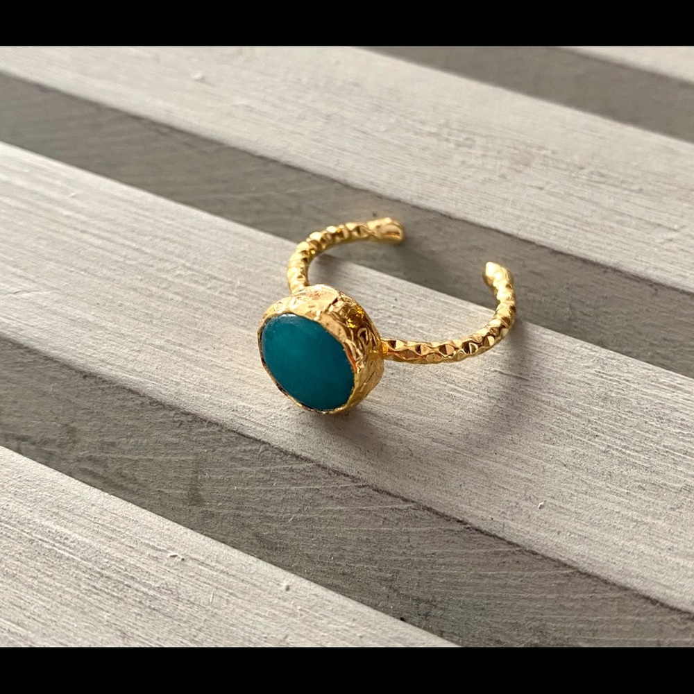 Petite Gold Glass Stone Ring